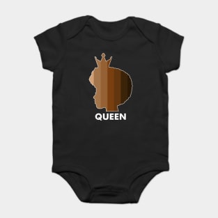 Melanin, Afro Melanin Queen, Black Pride, Skin shades Baby Bodysuit